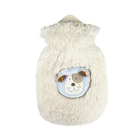 0.8 Litre Sanger Hot Water Bottle with Fluffy Dog Cover