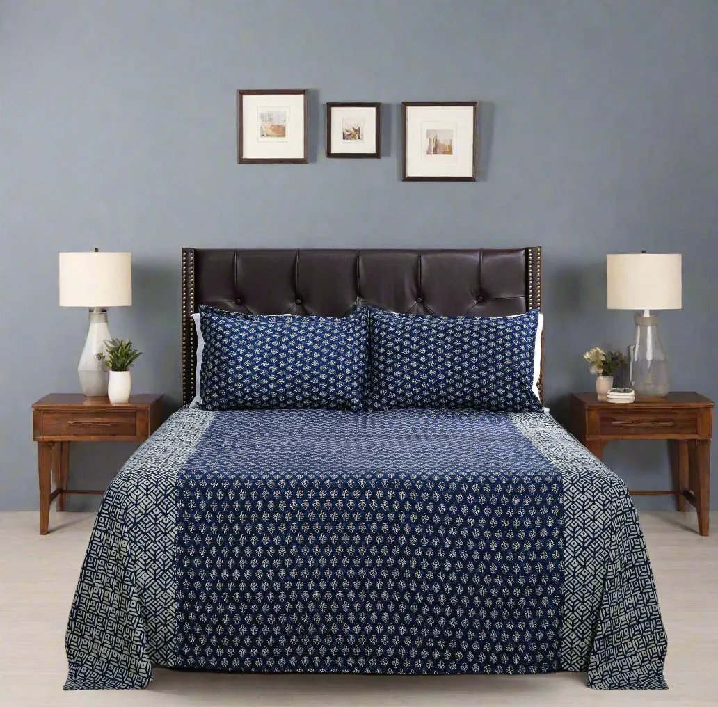 1 Indigo Blossom Cotton Bedsheet