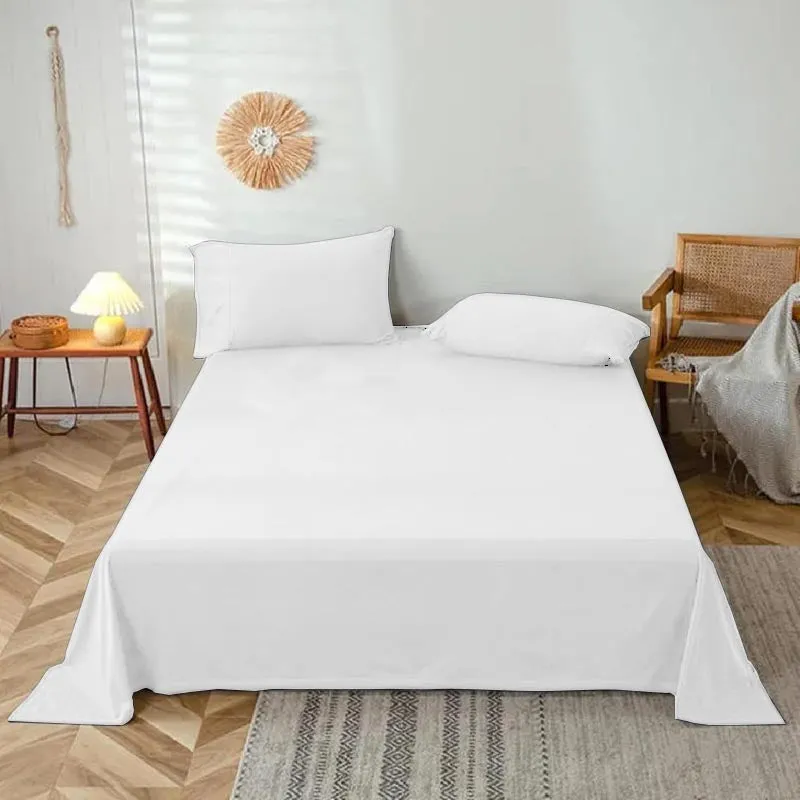 100% Cotton White Flat Sheet Double Size 220x240