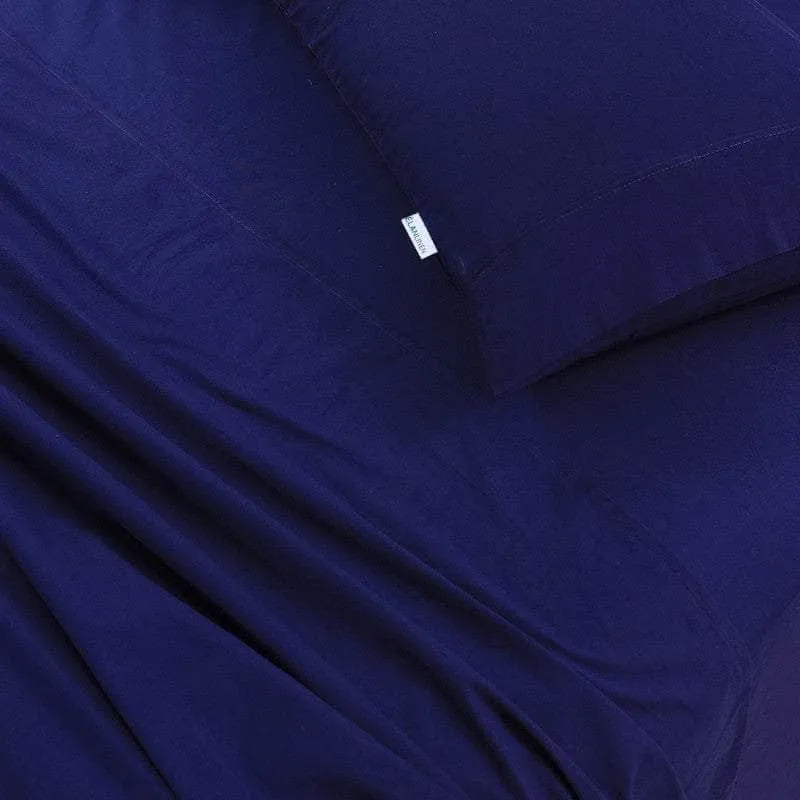 100% Egyptian Cotton Vintage Washed 500Tc Navy Blue King Bed Sheets Set