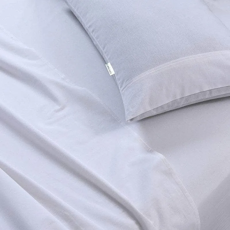 100% Egyptian Cotton Vintage Washed 500Tc White Single Bed Sheets Set