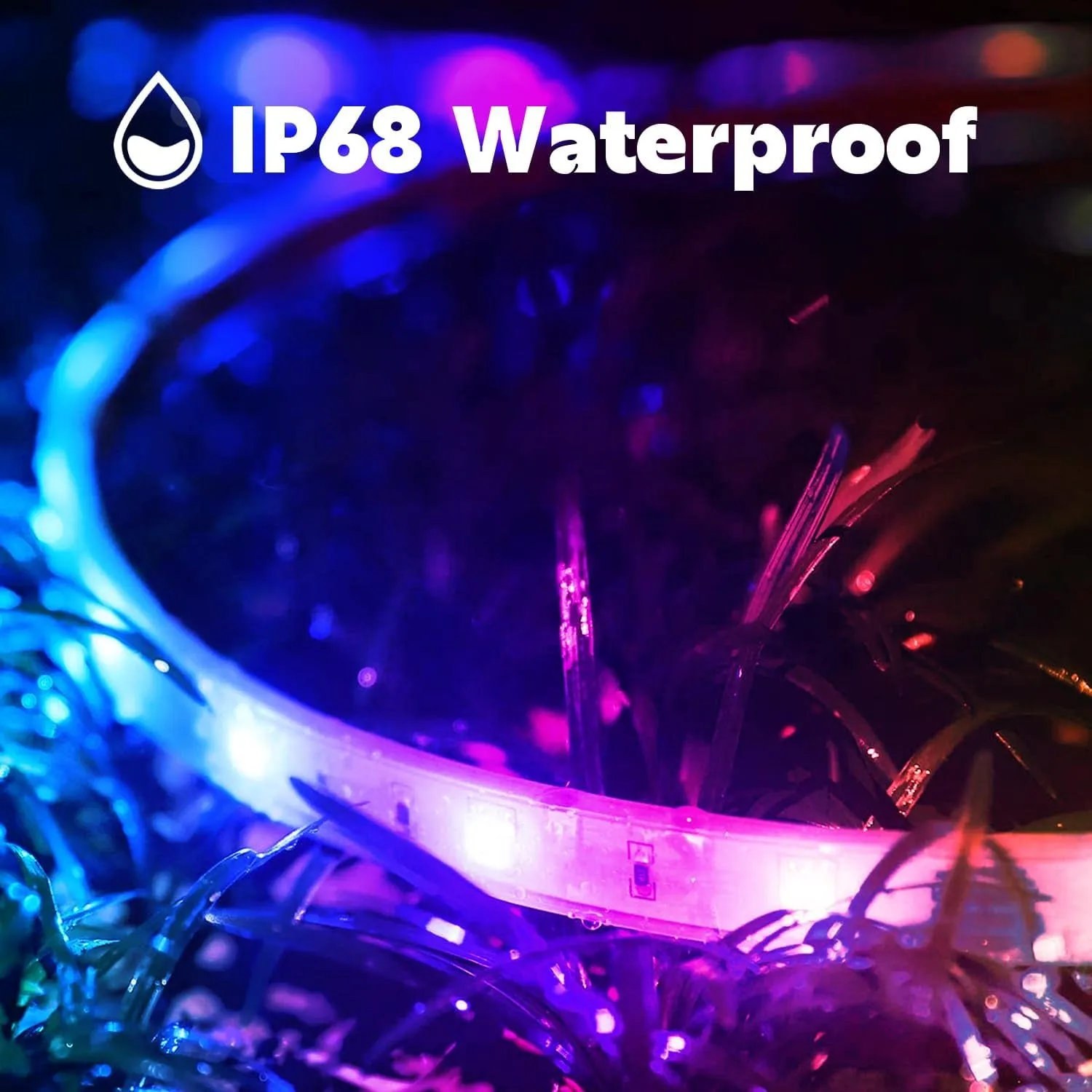 100Ft Outdoor LED Strip Lights Waterproof,Music Sync RGB IP65 outside Led Light Strips Waterproof with App and Remote,Exterior Led Rope Lights Waterproof for Deck,Balcony,Roof,Garden,Pool