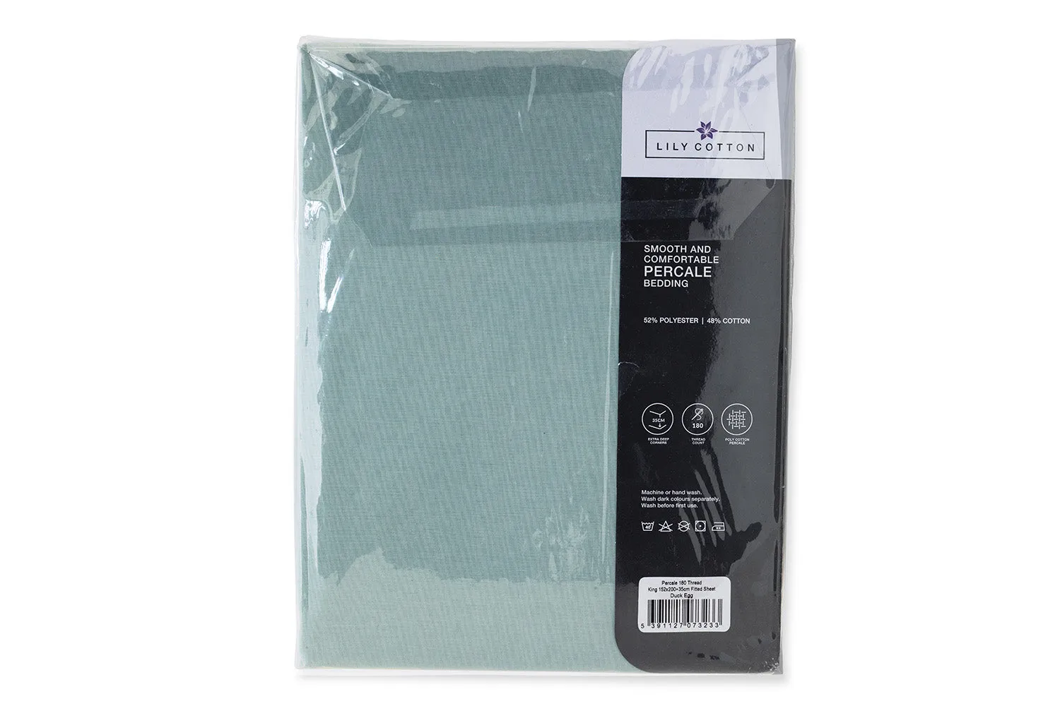 180 Thread Count Fitted Sheet | Duck Egg | King