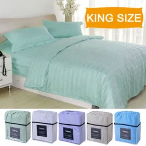 1800 Count 4 Piece Bed Sheet Set Deep Pocket 5 Color Available King Size New-Light Blue