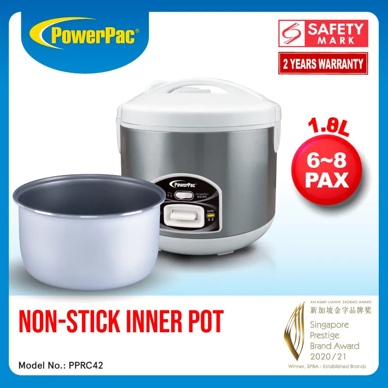 1.8L Rice Cooker with Porridge Function - Non-stick inner pot (PPRC42-Nonstick)