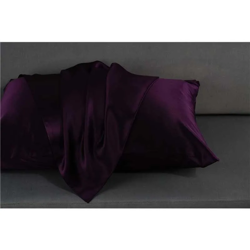 19 Momme silk pillowcase - Queen - Hidden Zip - Deep Purple