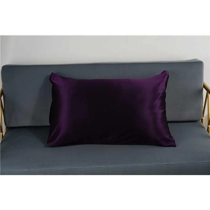 19 Momme silk pillowcase - Queen - Hidden Zip - Deep Purple