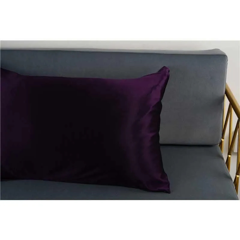 19 Momme silk pillowcase - Queen - Hidden Zip - Deep Purple