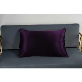 19 Momme silk pillowcase - Queen - Hidden Zip - Deep Purple