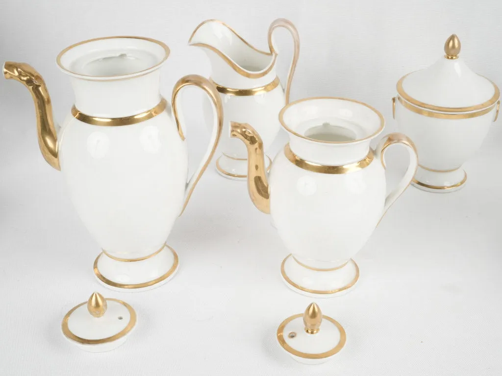 19th century Parisian porcelain dessert service - white & gold