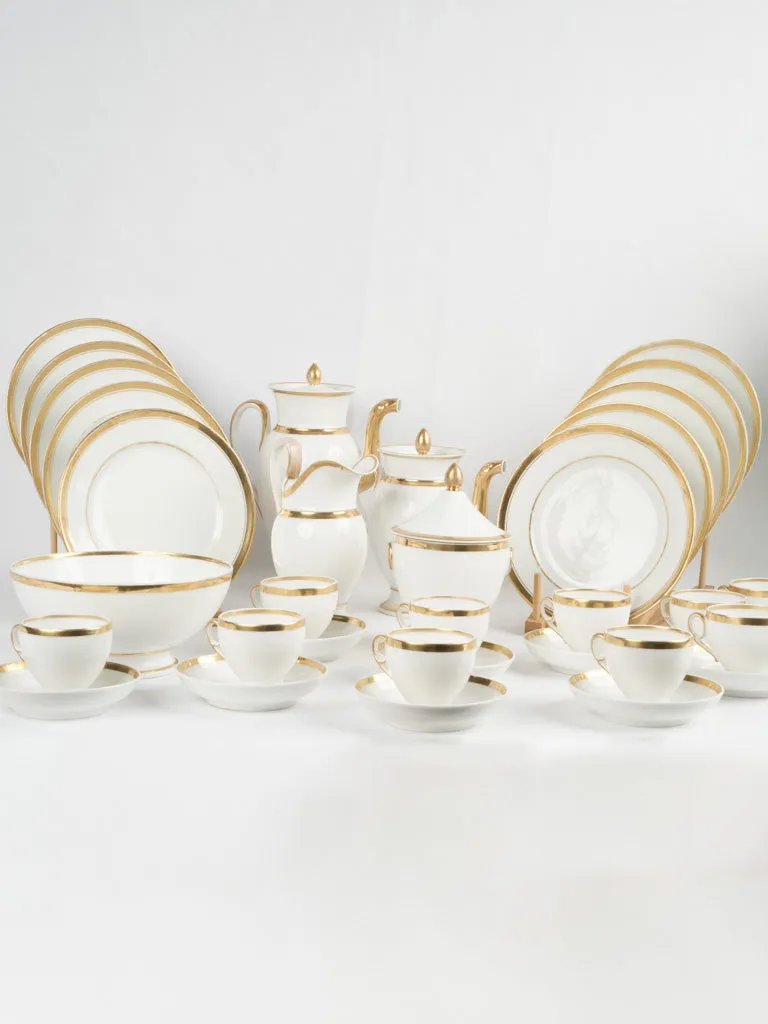 19th century Parisian porcelain dessert service - white & gold