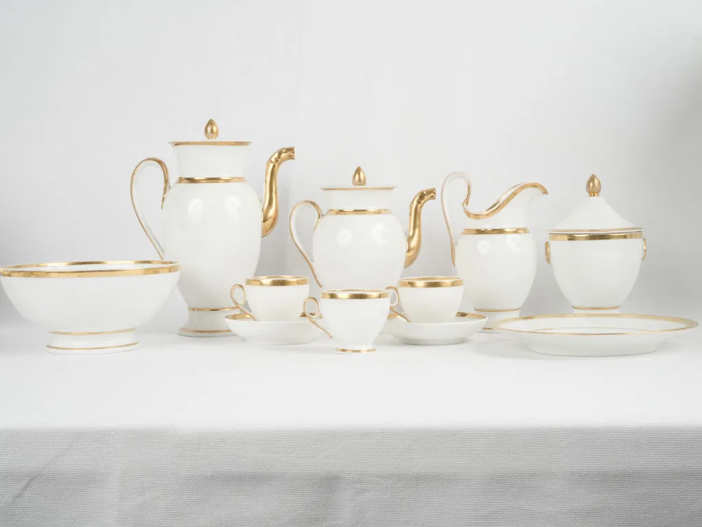 19th century Parisian porcelain dessert service - white & gold