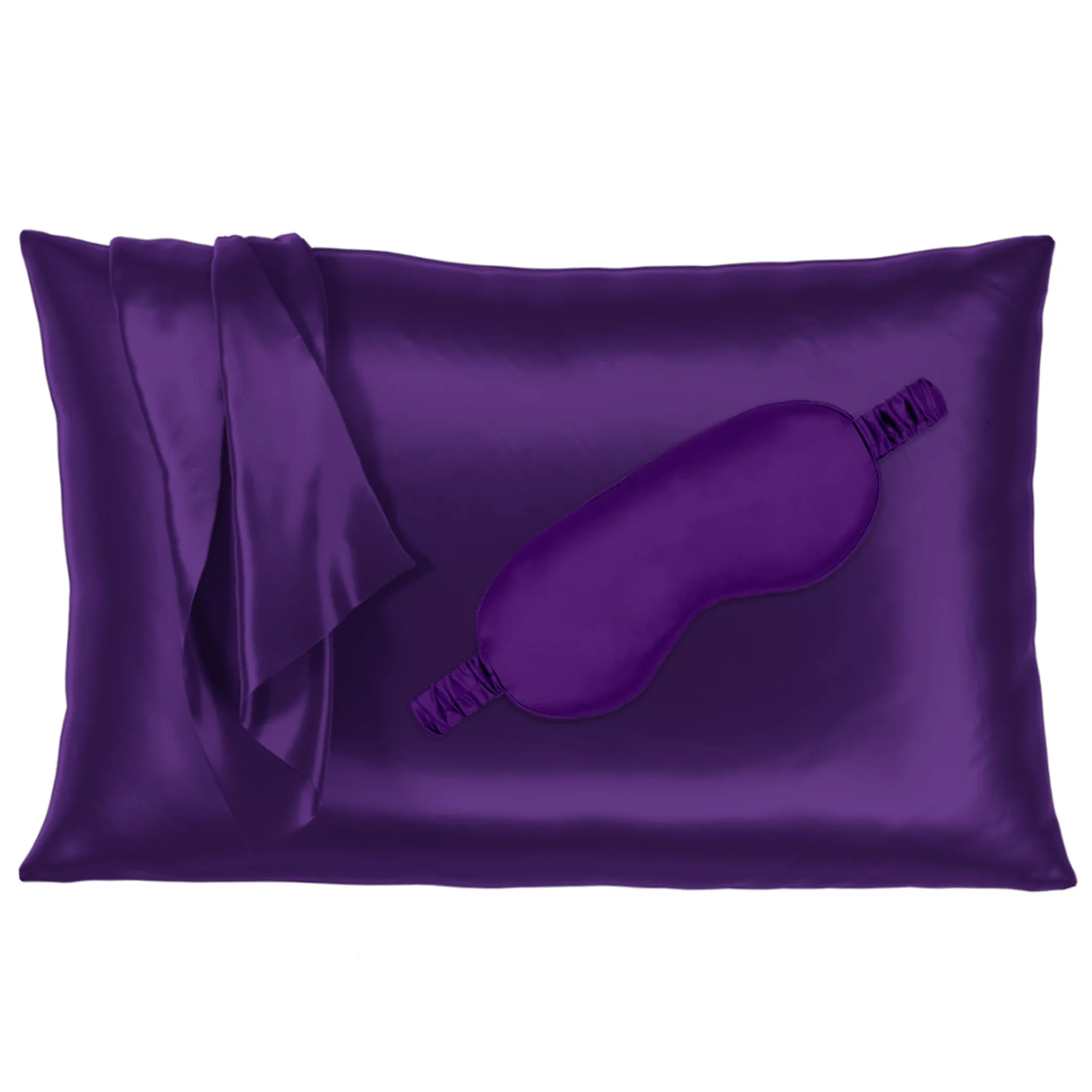 22 Momme Silk Pillowcase & Sleep Mask Gift Set - Plum