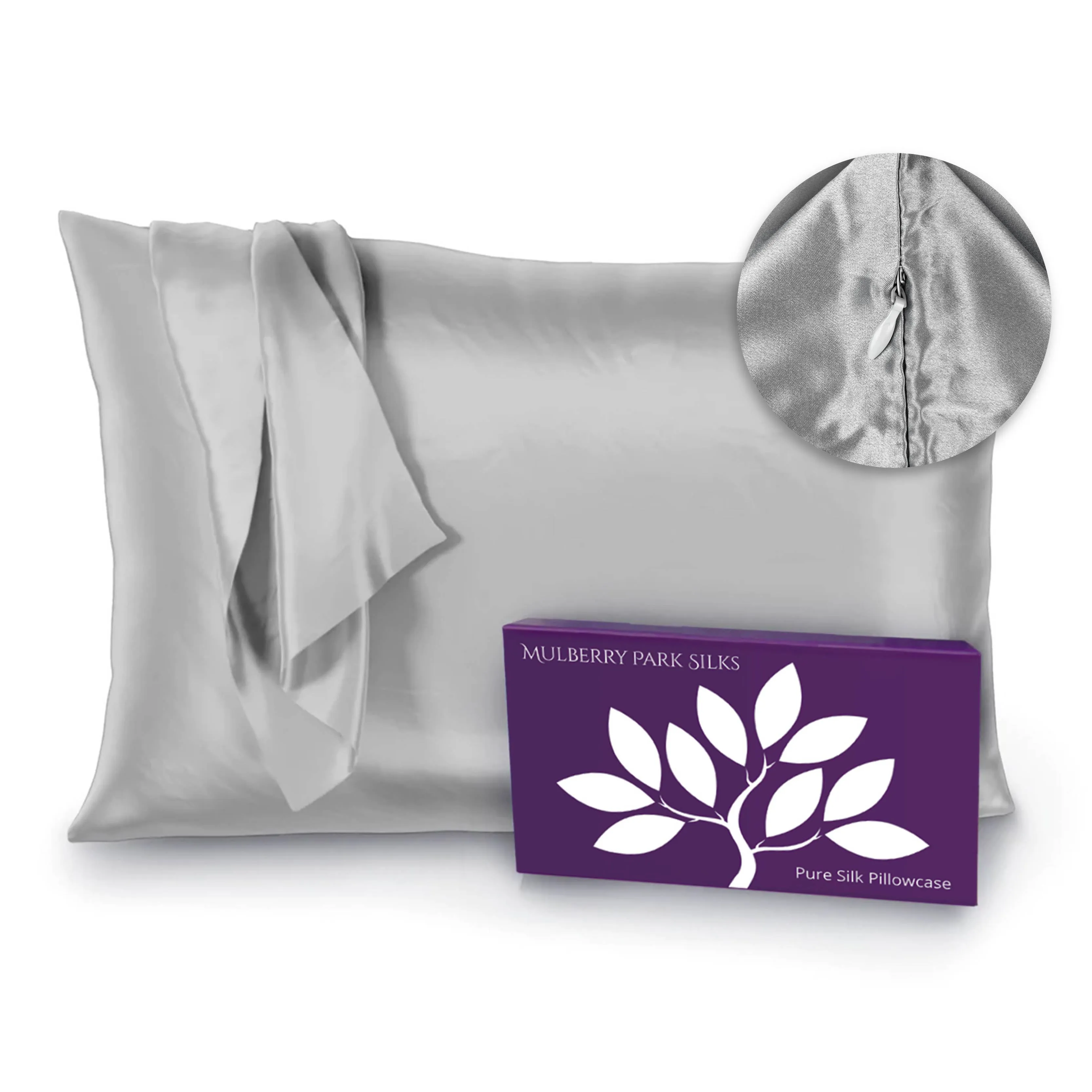 22 Momme Silk Pillowcase - Silver