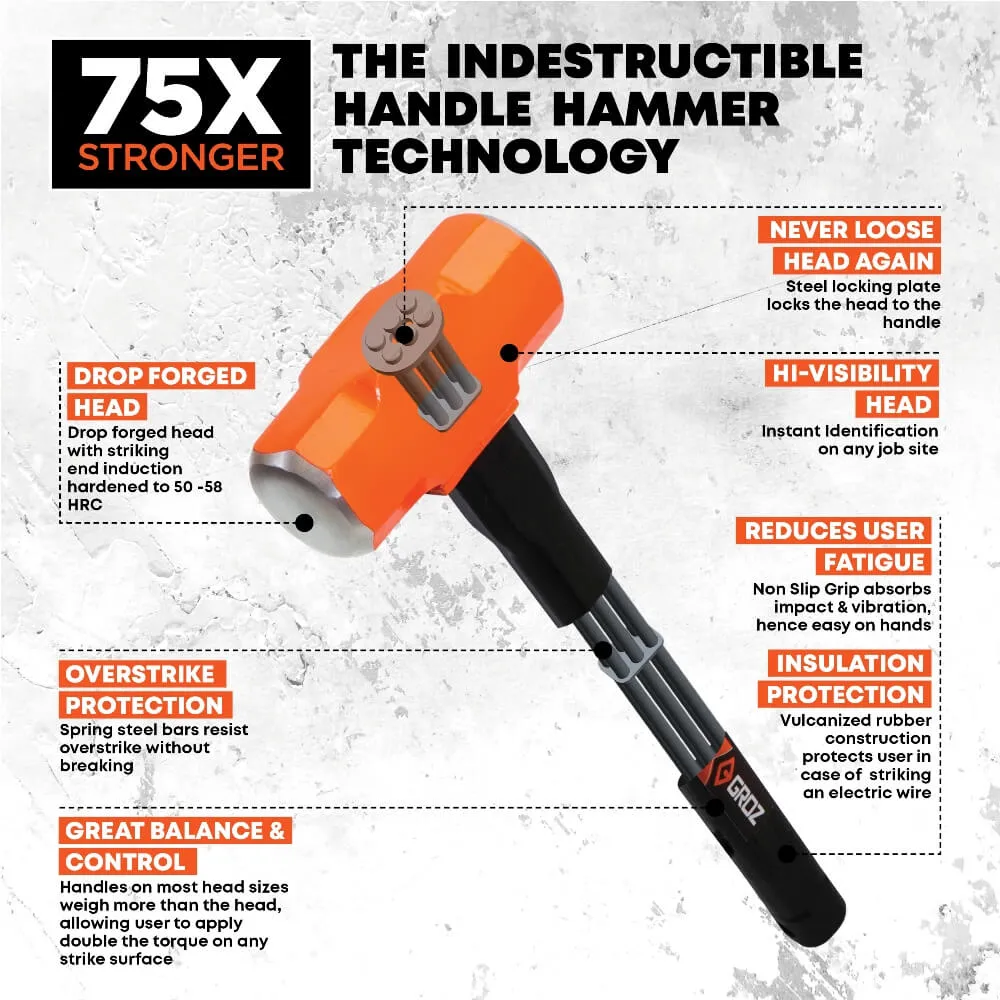 24" Indestructible Handle Sledge Hammer, 6 lb.