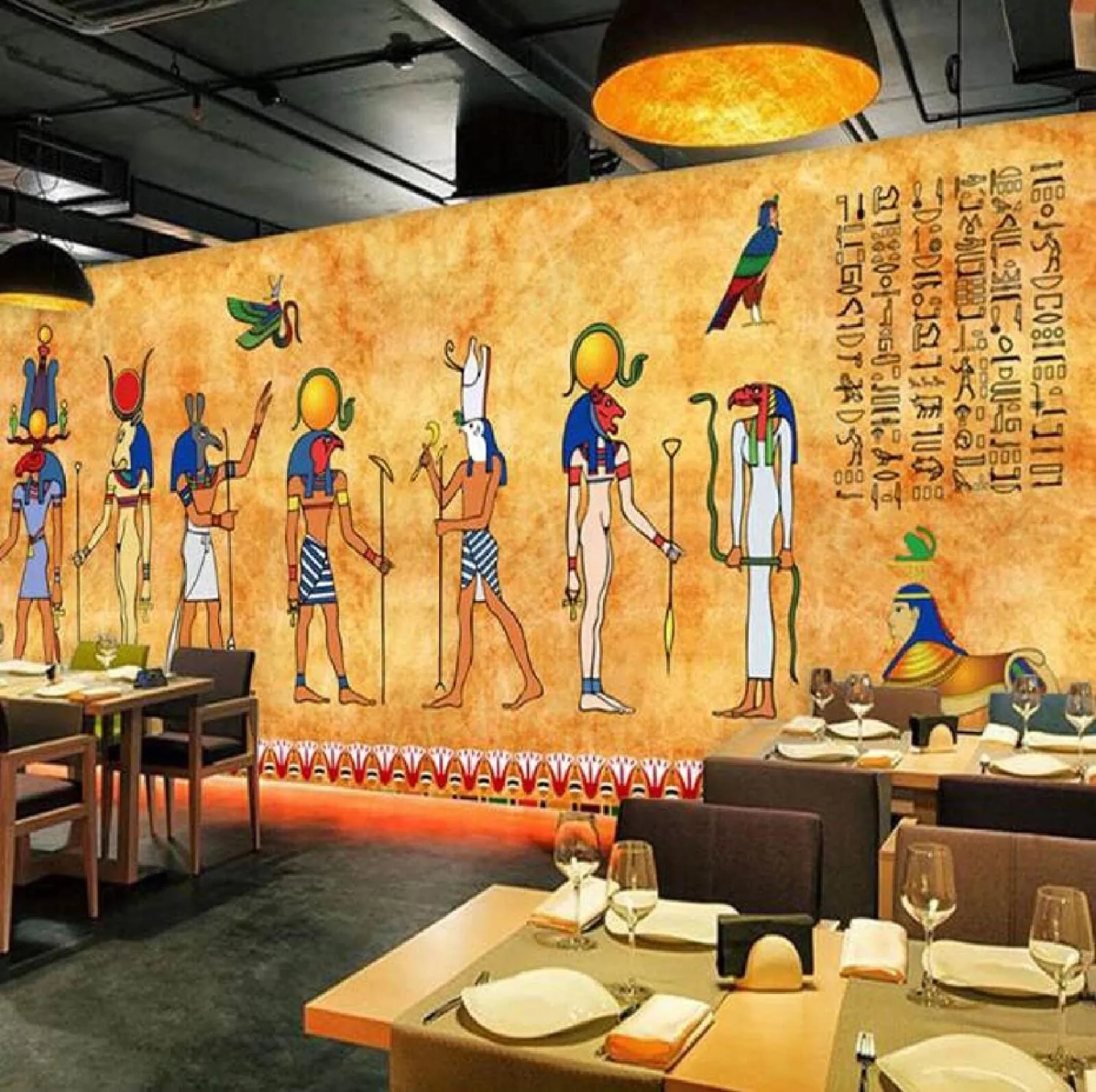 3D Photo Wallpaper Vintage Egyptian Murals ,350x245cm