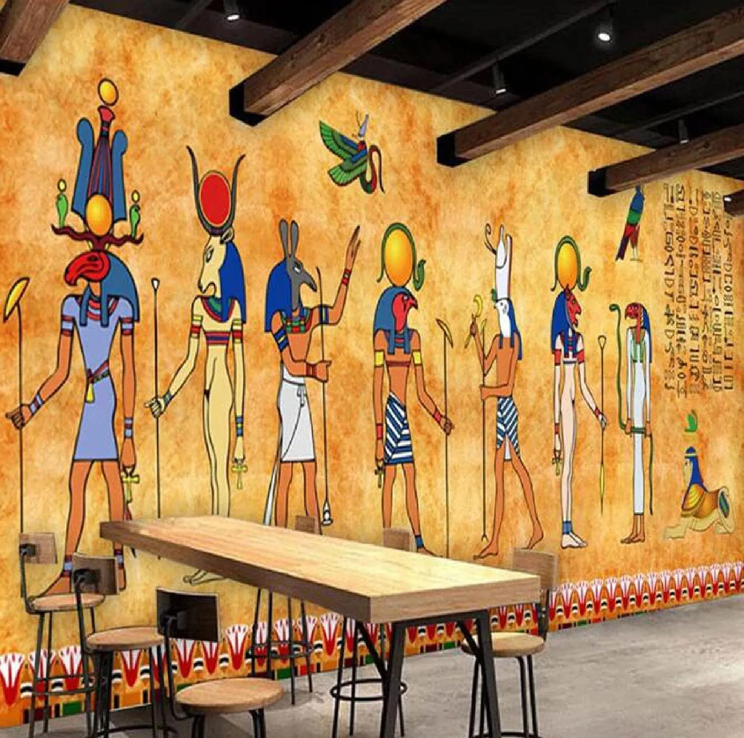 3D Photo Wallpaper Vintage Egyptian Murals ,350x245cm