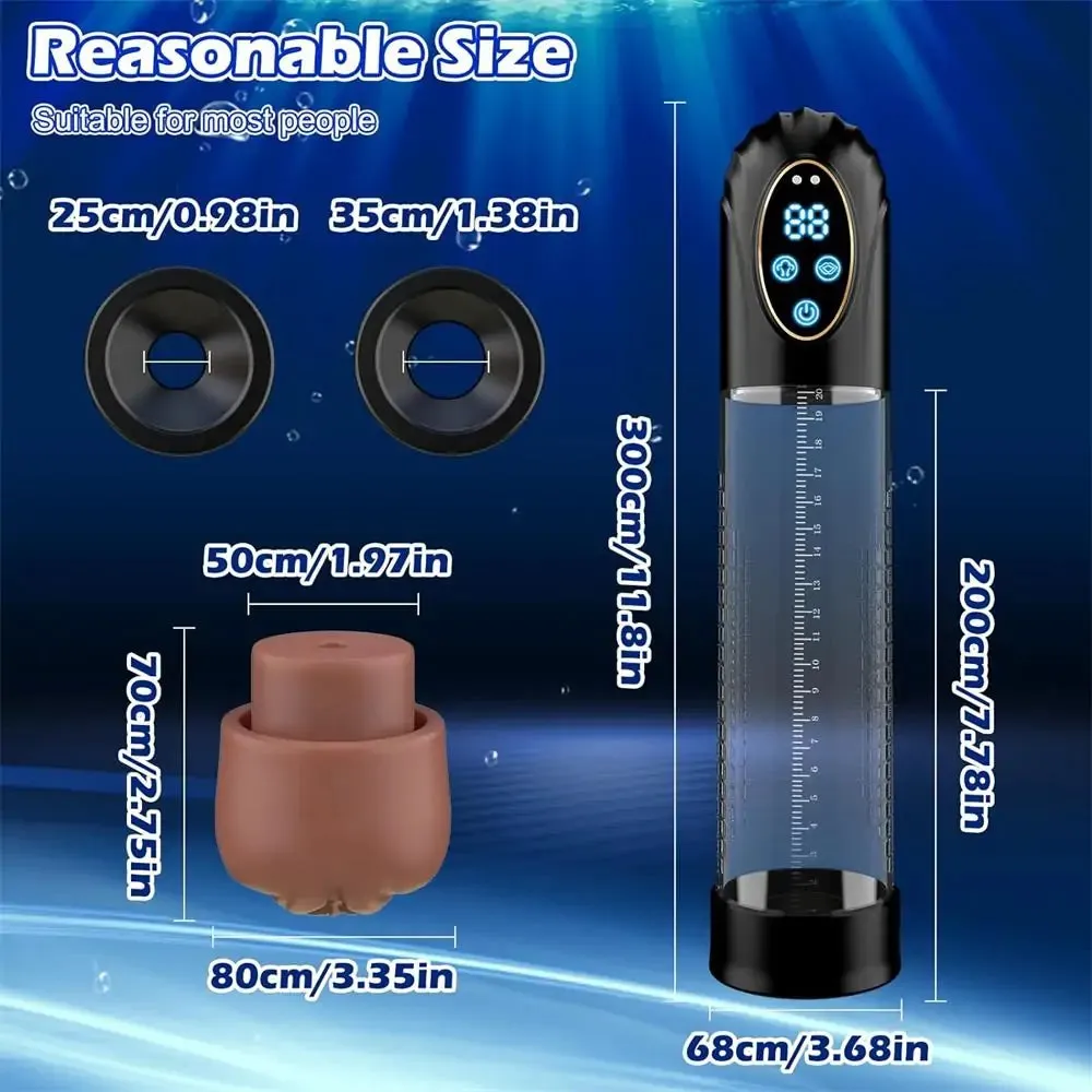 3D Visualization Design Bathmate Electric Penis Enlarge Vacuum Pump with 6 Suction