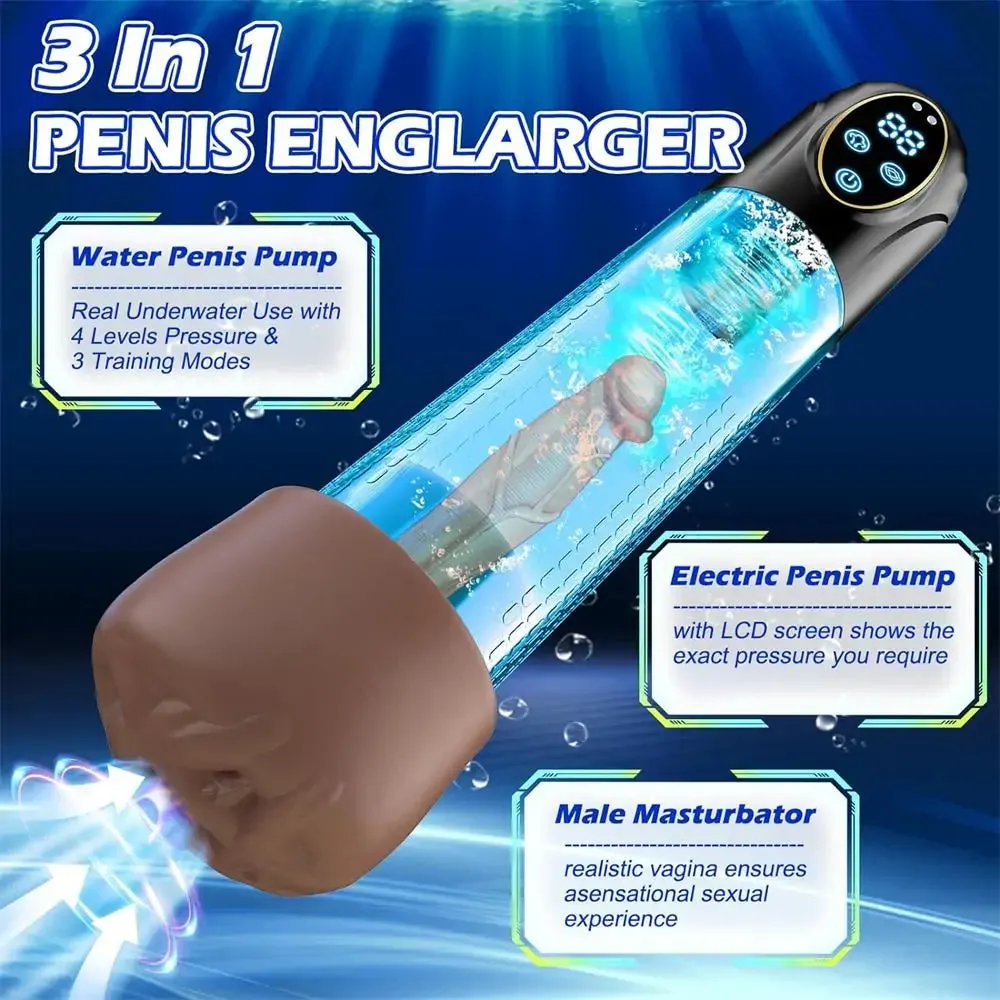 3D Visualization Design Bathmate Electric Penis Enlarge Vacuum Pump with 6 Suction