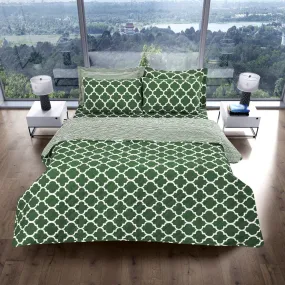 6 PCs Bed Spread Set-Olive Geometric