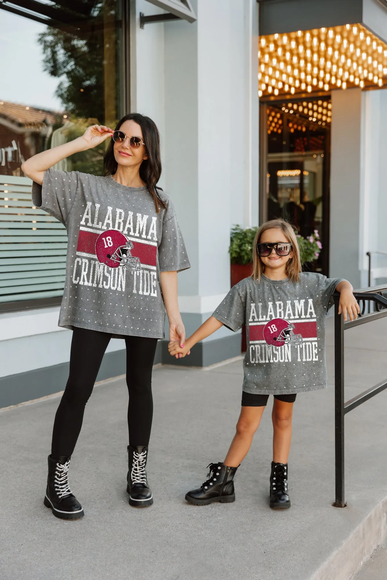 ALABAMA CRIMSON TIDE ON THE BALL KIDS MINI RHINESTONE SHORT SLEEVE CLASSIC TEE