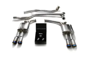 ARMYTRIX Stainless Steel Valvetronic Catback Exhaust System Quad Blue Coated Tips Audi A5 | A5 Quattro 202008-202015