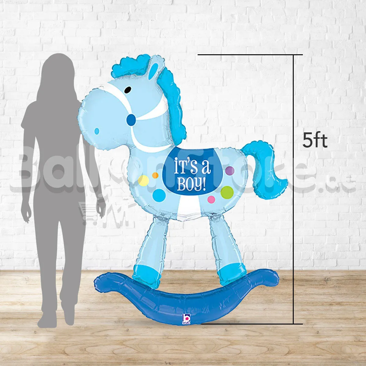 Baby Boy Pony Pre-Standing Foil Balloons