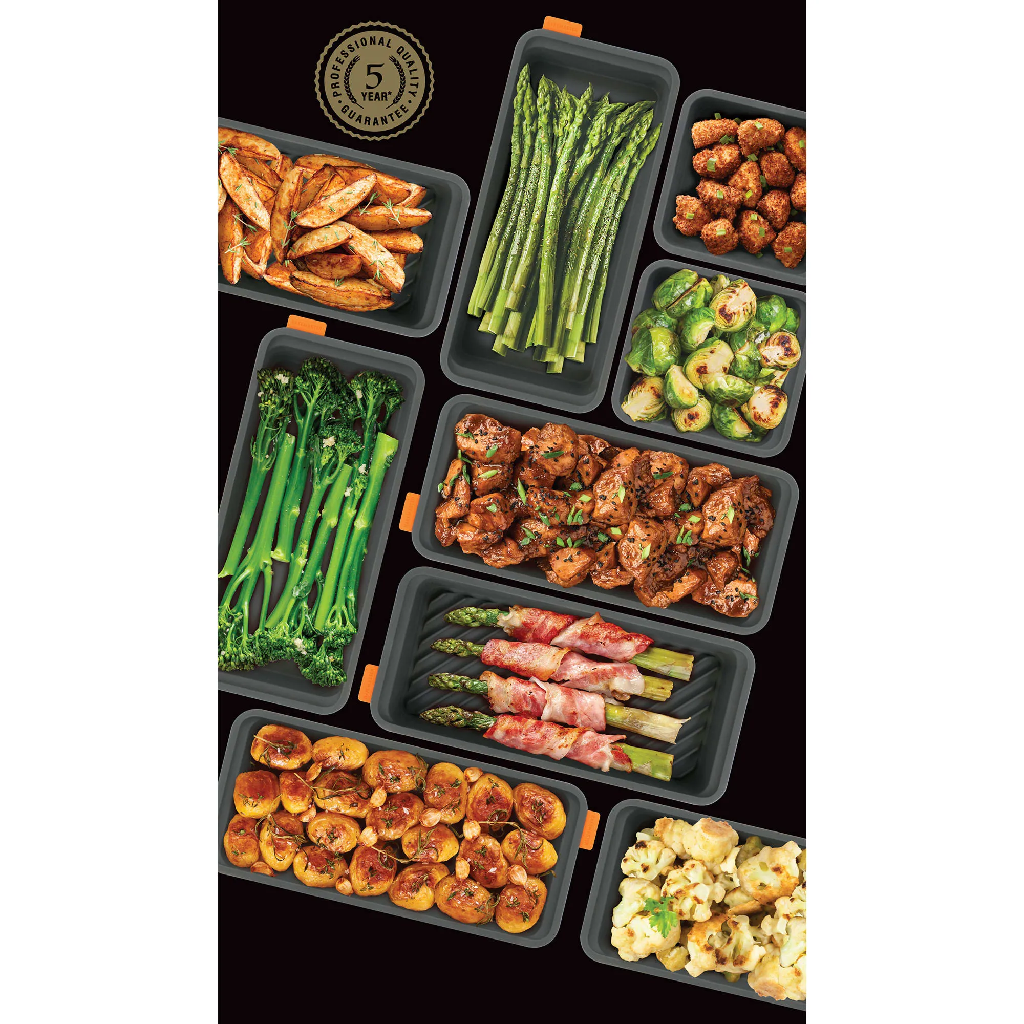 Bakemaster Divider Trays 28x13cm Set of 3 Grey