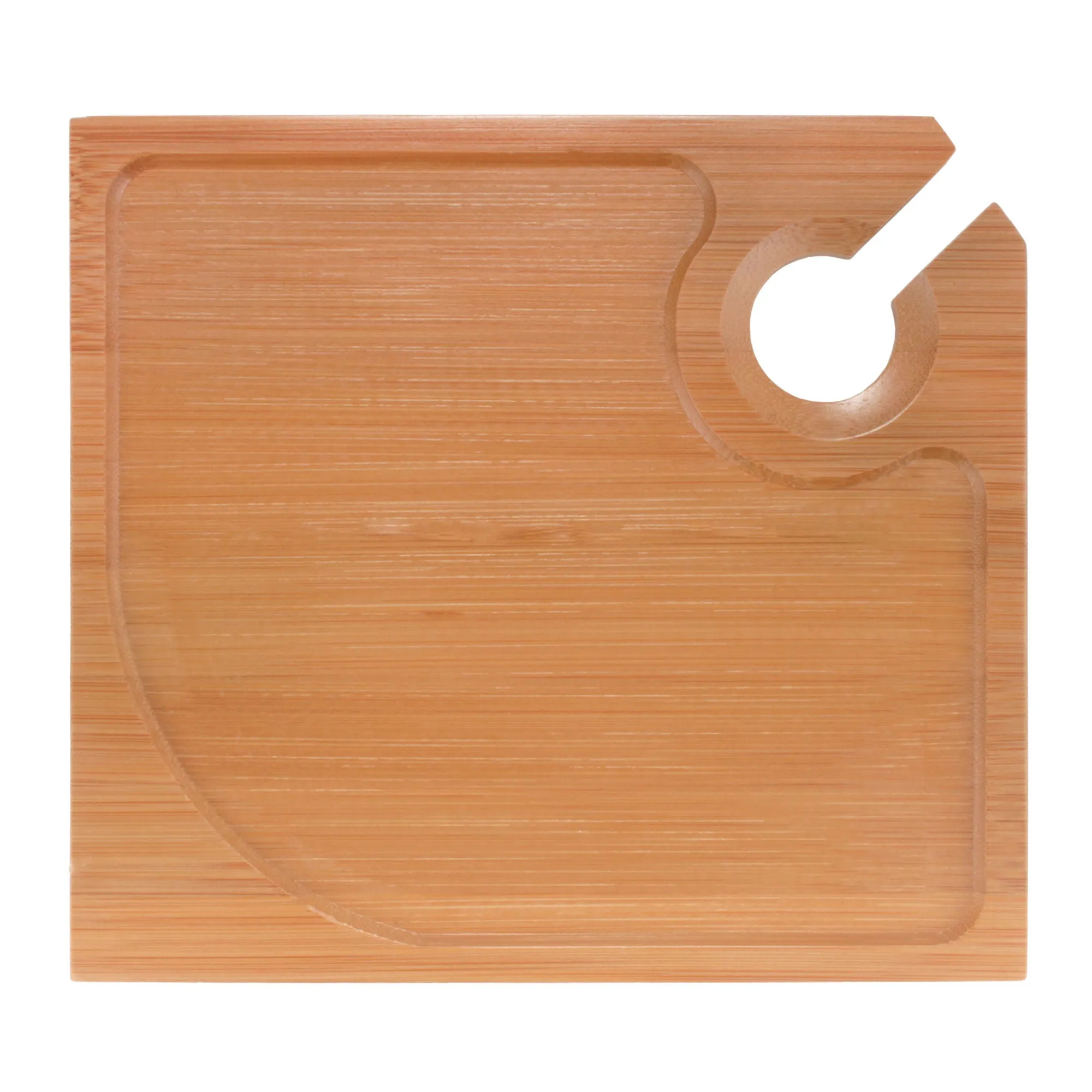 Bamboo Appetizer Plates with Wine Glass Holder