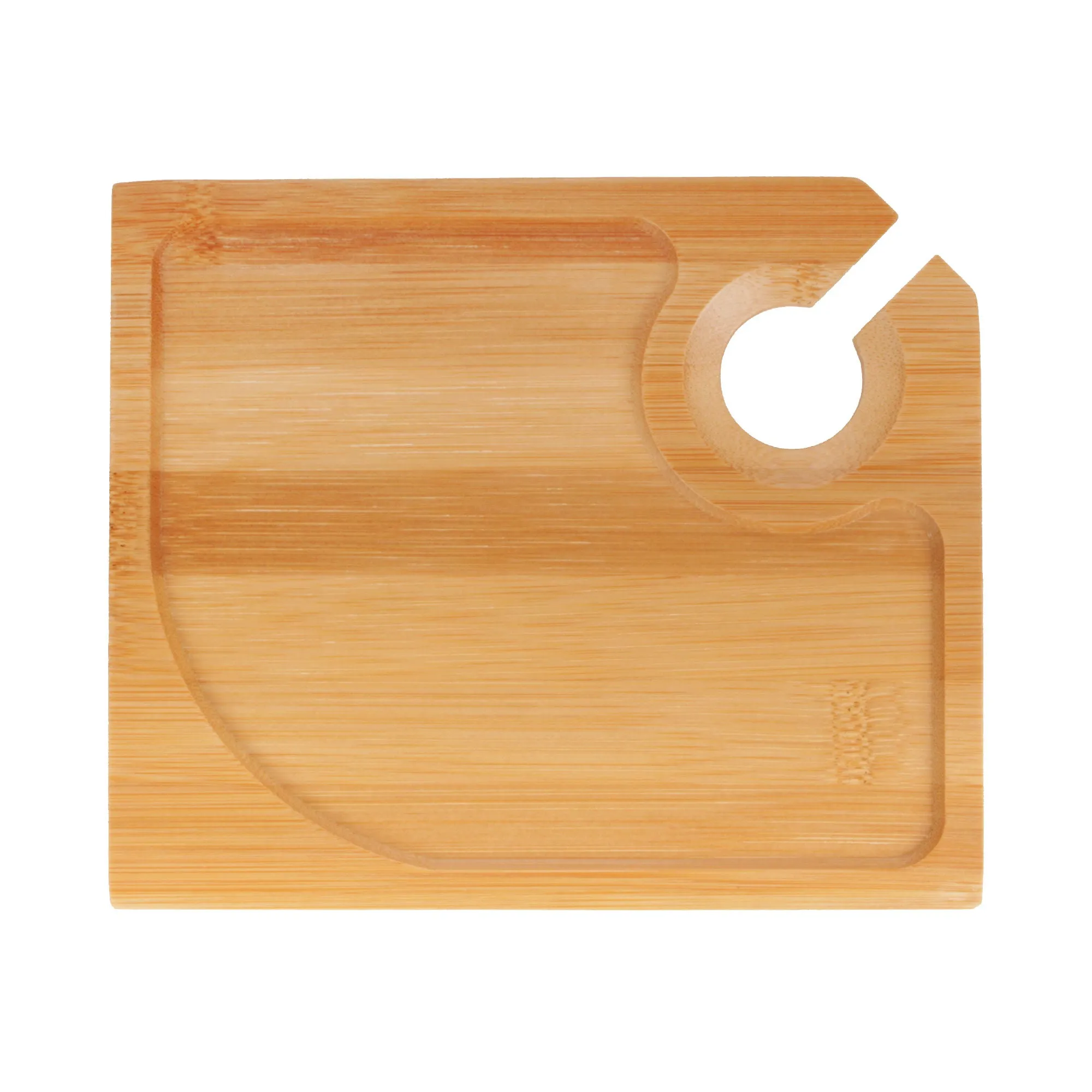 Bamboo Appetizer Plates with Wine Glass Holder