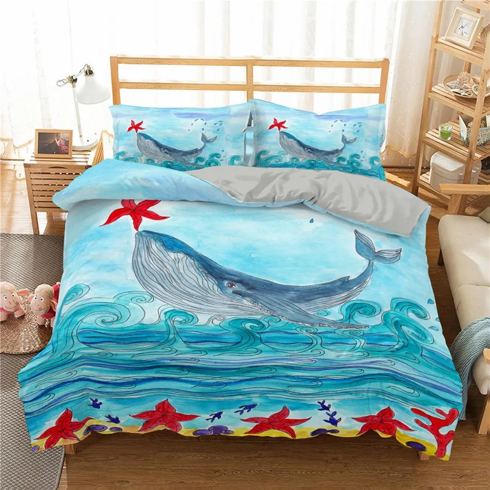 Bedding Sheet: Whale Pattern