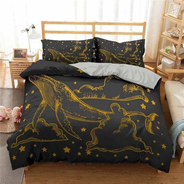 Bedding Sheet: Whale Pattern