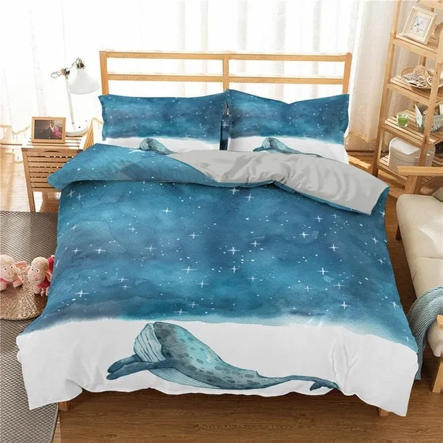 Bedding Sheet: Whale Pattern