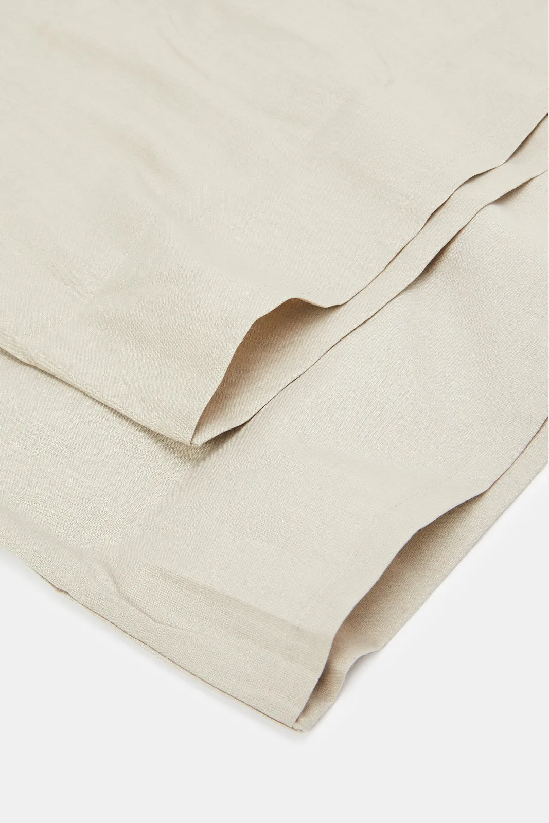 Beige Plain Flat Sheet Set (Double Size)