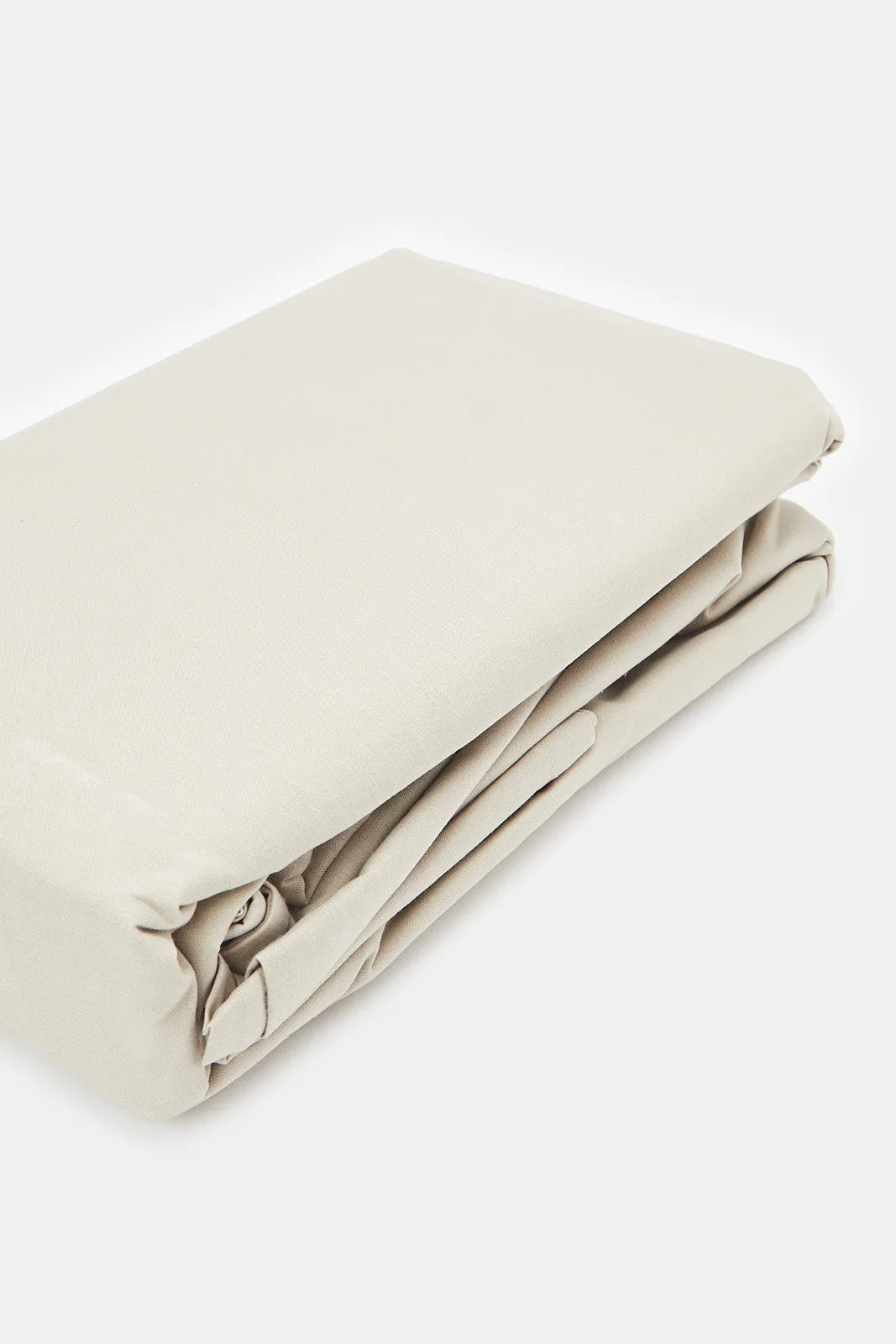 Beige Plain Flat Sheet Set (Double Size)