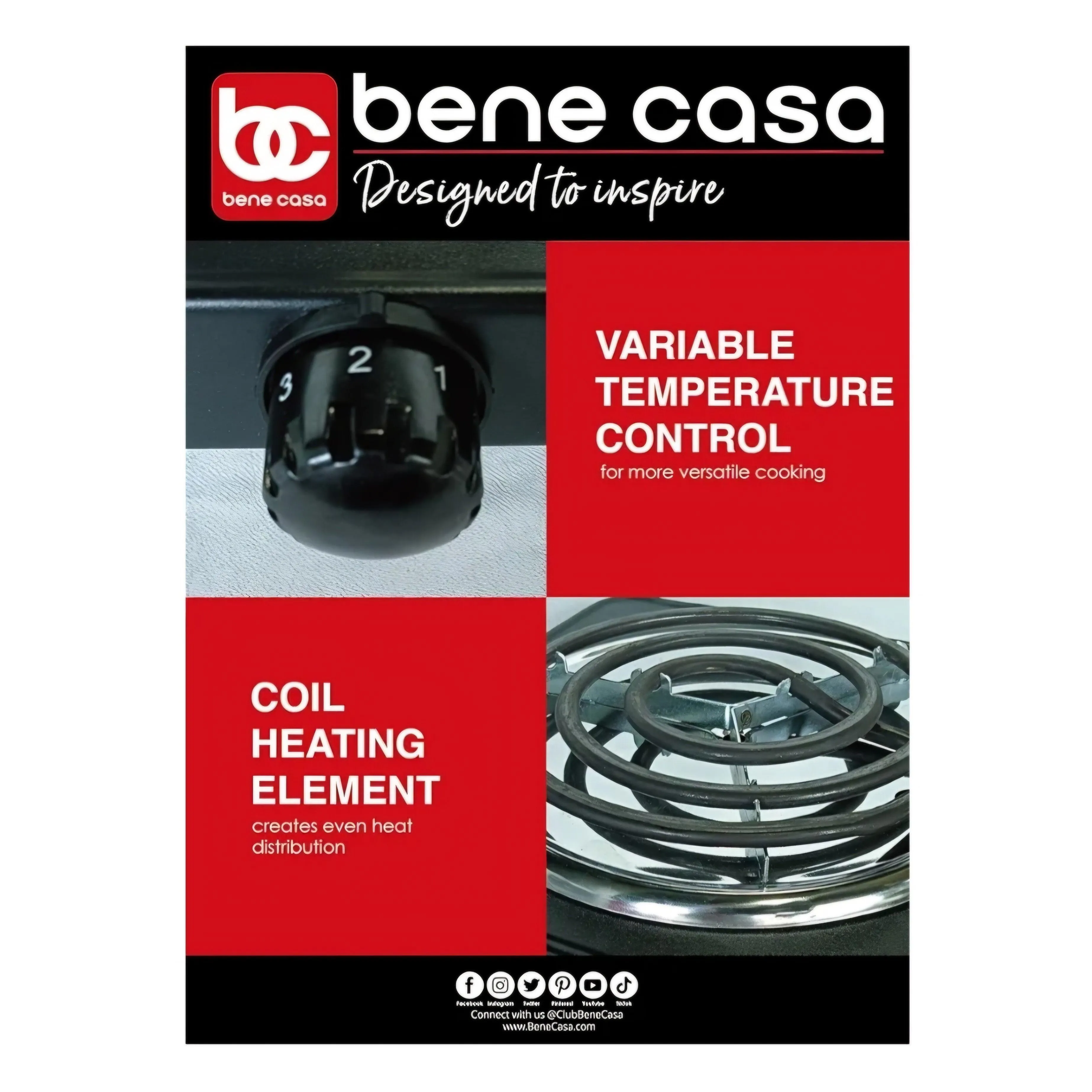 Bene Casa Single Electric Coil Burner