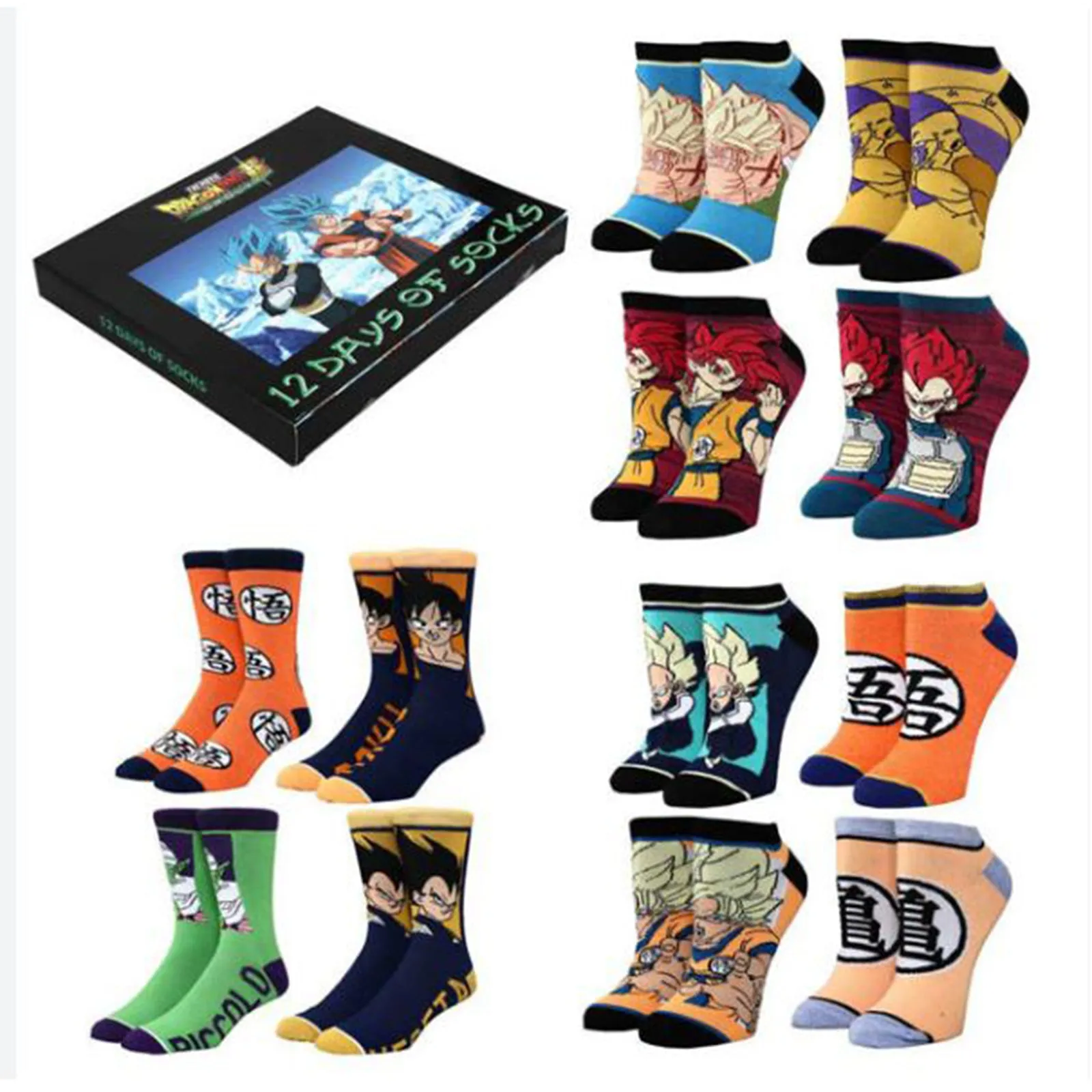 Bioworld Dragon Ball Super Broly 12 Days Of Socks Set