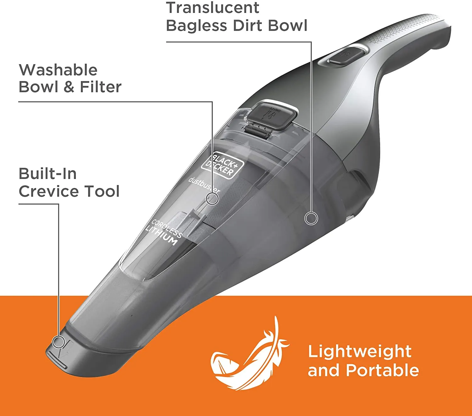 Black & Decker Quick Clean Dustbuster Handheld Cordless Vacuum