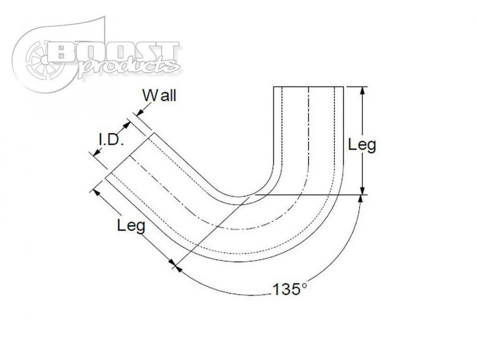 BOOST Products Silicone Elbow 135 Degrees, 8mm (5/16") ID, Black