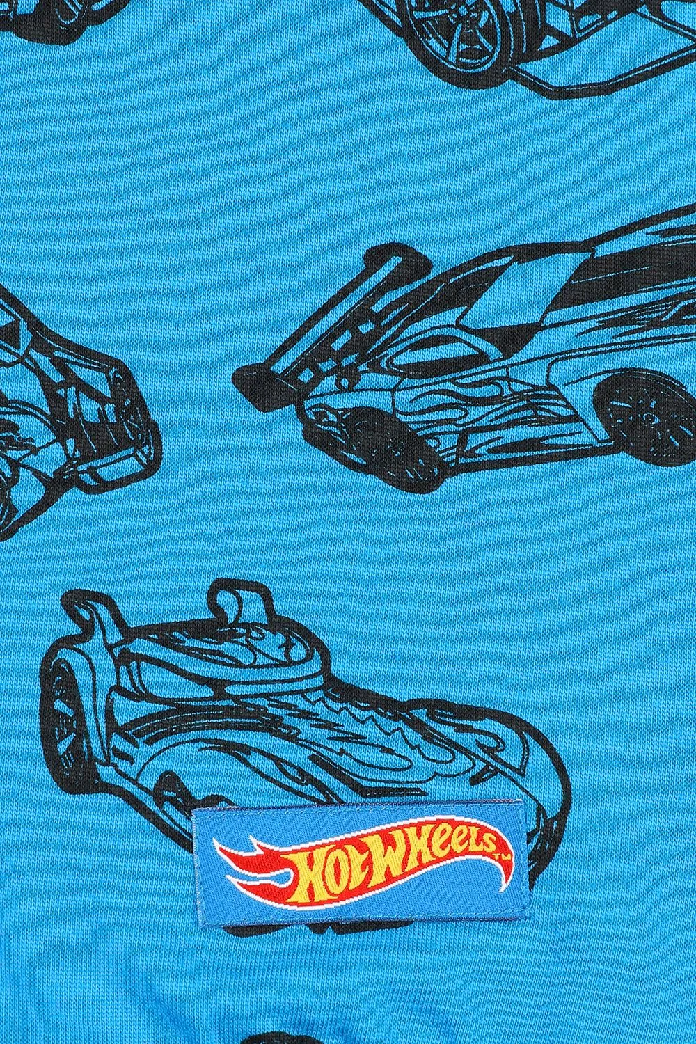 Boys Hot Wheels Cars Long Blue Pyjamas