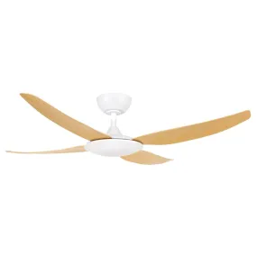 Brilliant Amari 52in 4-Blade DC Ceiling Fan - Matt White/Oak