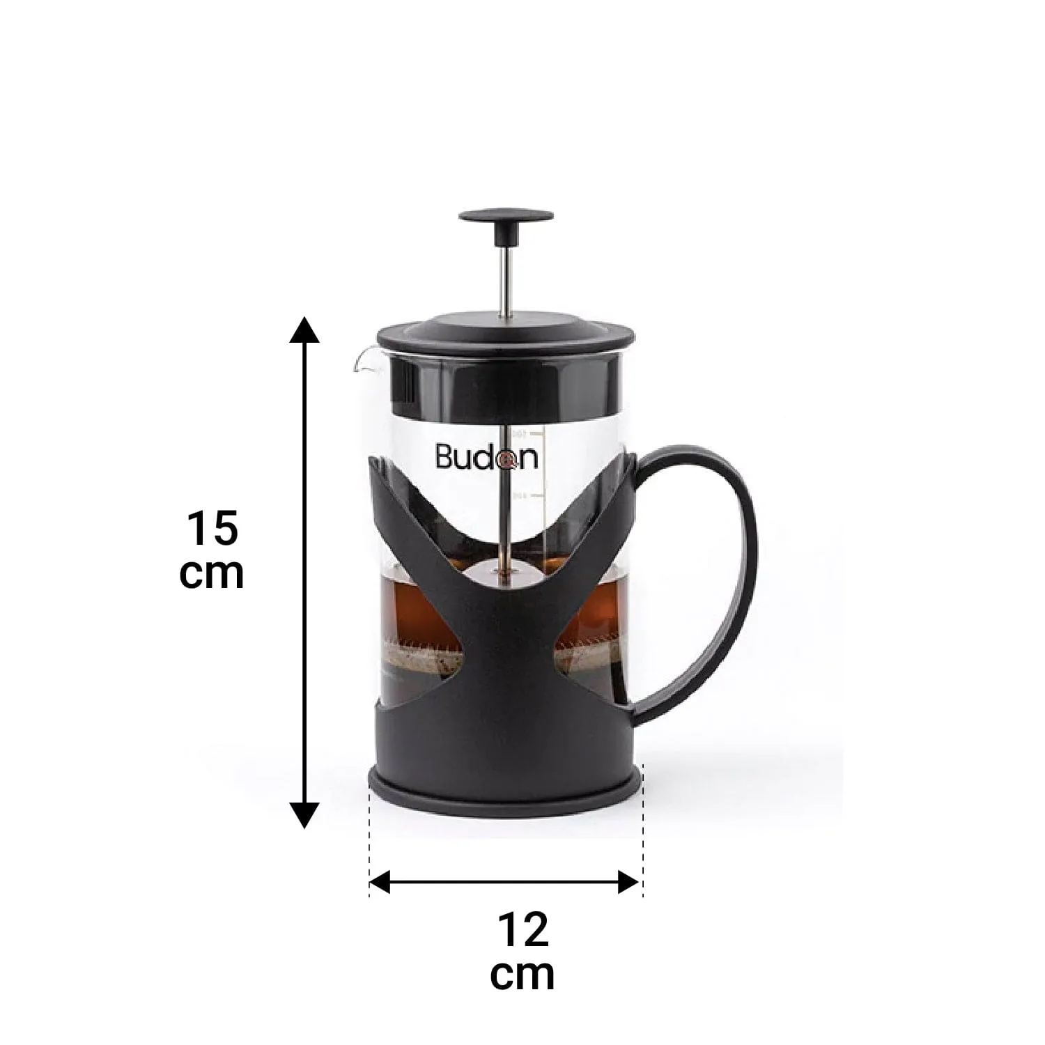 Budan French Press Coffee Maker Glass - 600 ml