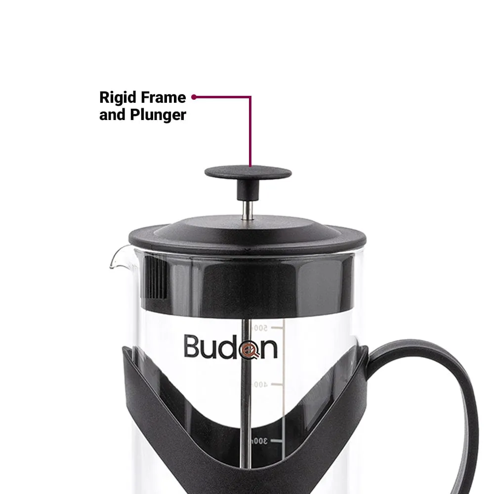 Budan French Press Coffee Maker Glass - 600 ml