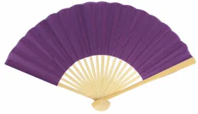 BULK PACK (50) 9" Dark Purple Silk Hand Fans for Weddings