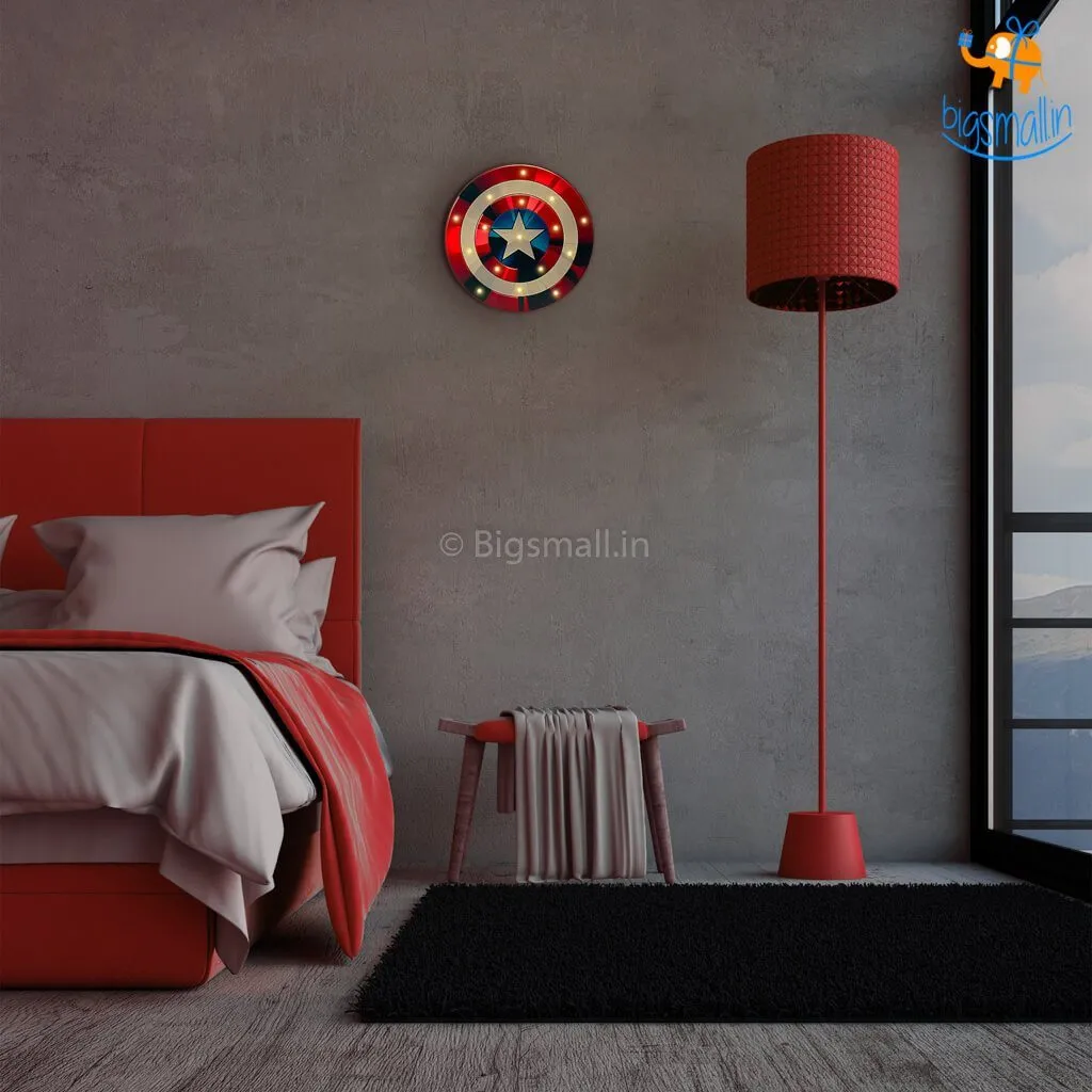 Captain America Shield Wooden LED Lamp