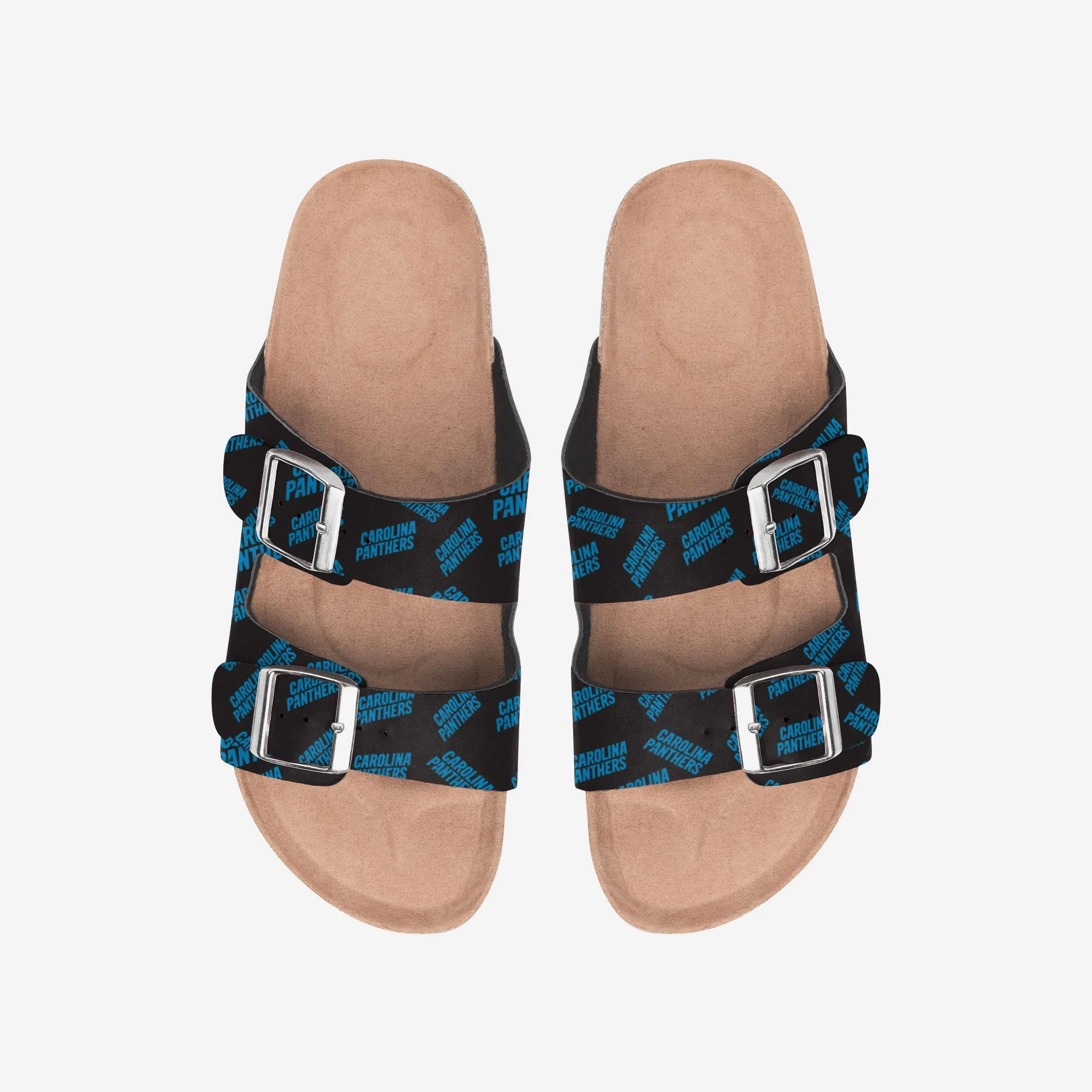 Carolina Panthers Womens Mini Print Double Buckle Sandal