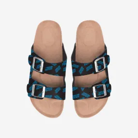 Carolina Panthers Womens Mini Print Double Buckle Sandal