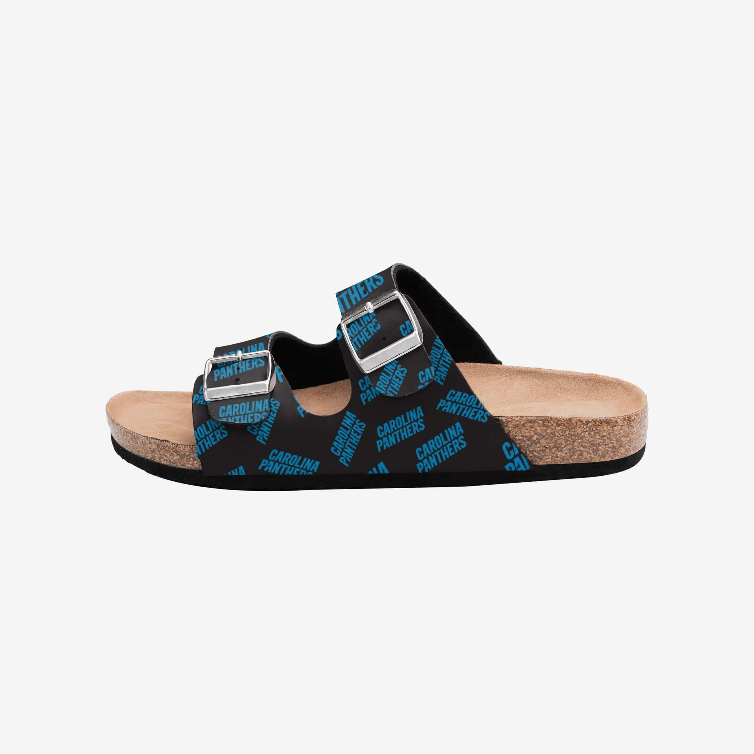 Carolina Panthers Womens Mini Print Double Buckle Sandal