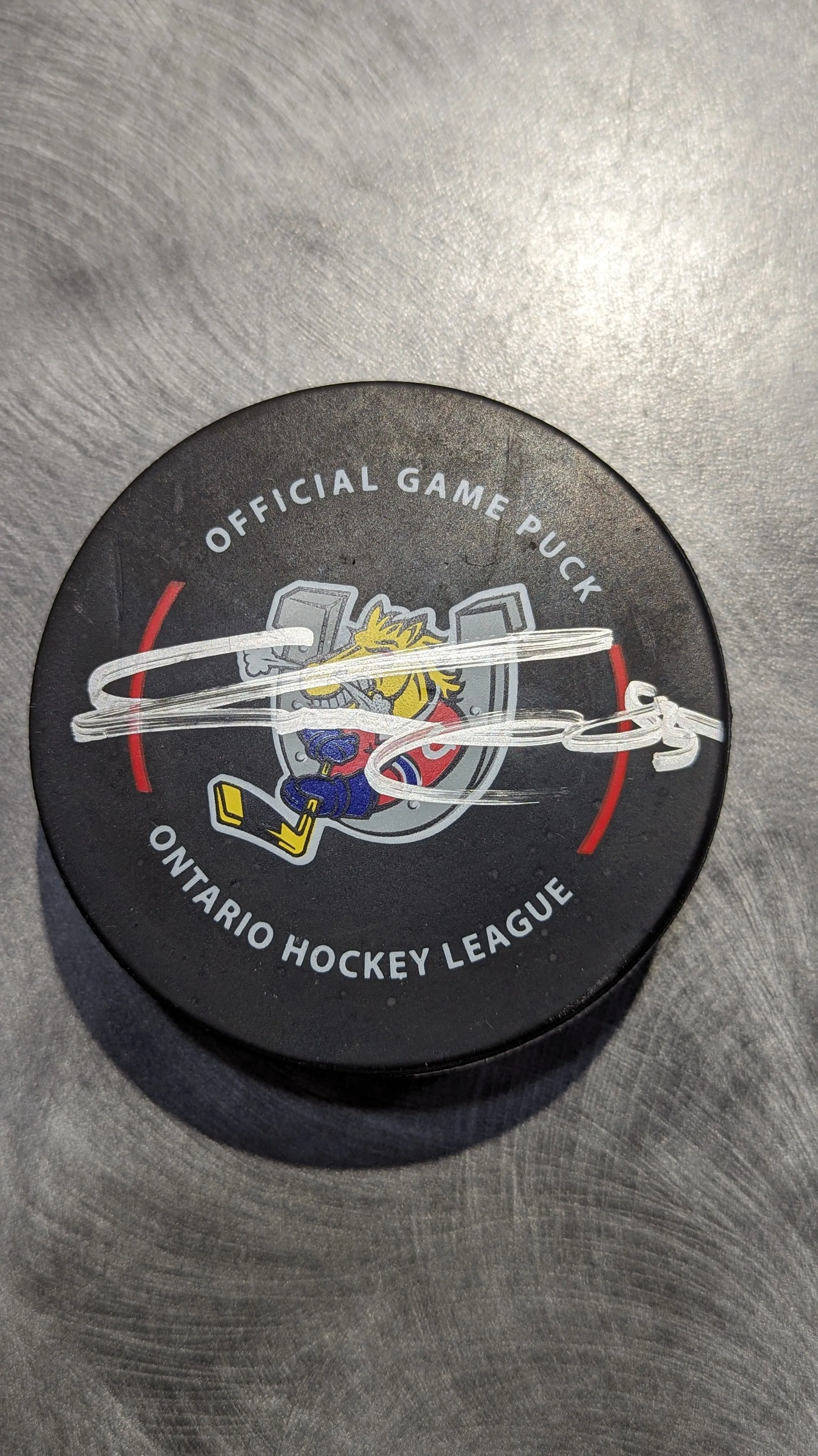 Carter Lowe Autographed Puck