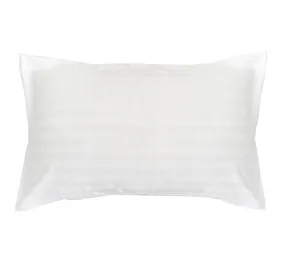 Chateau Satin Stripe Polyester Cotton Standard Pillowcase White